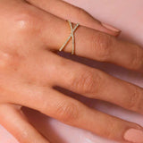 Diamond Cross Ring Nia Gold