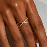 Diamond Cross Ring Nia Gold