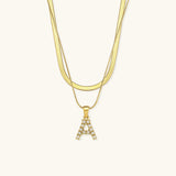 Initial Necklace in Gold-Plated Fiona