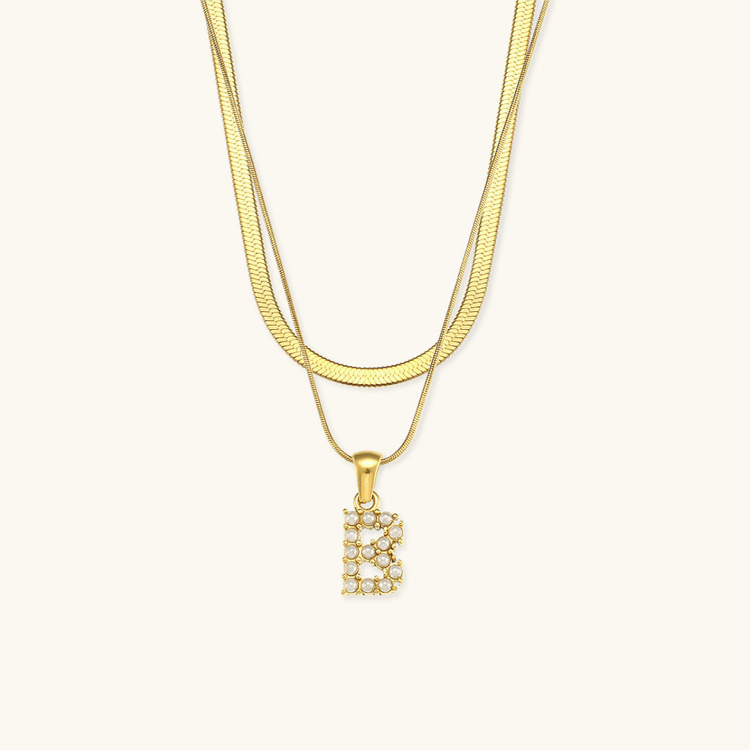 Initial Necklace in Gold-Plated Fiona