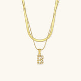 Initial Necklace in Gold-Plated Fiona