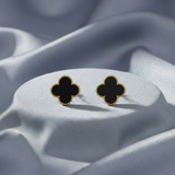 Clover Zwarte Oorbellen