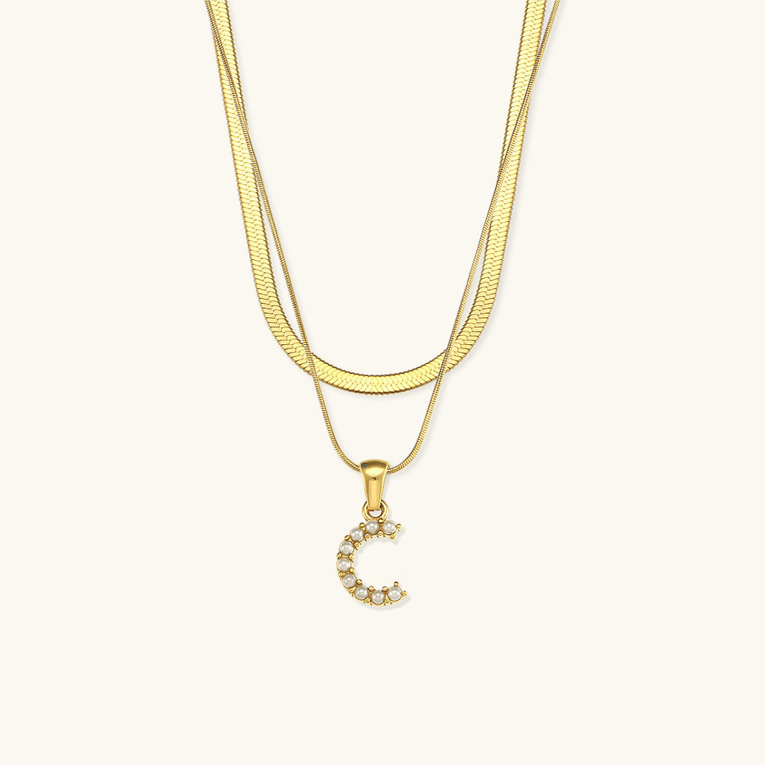 Initial Necklace in Gold-Plated Fiona