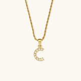 Maeve Letter Pendant with Diamonds