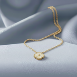 Gold Necklace with Clover Leaf