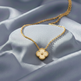 Gold Necklace with Clover Leaf