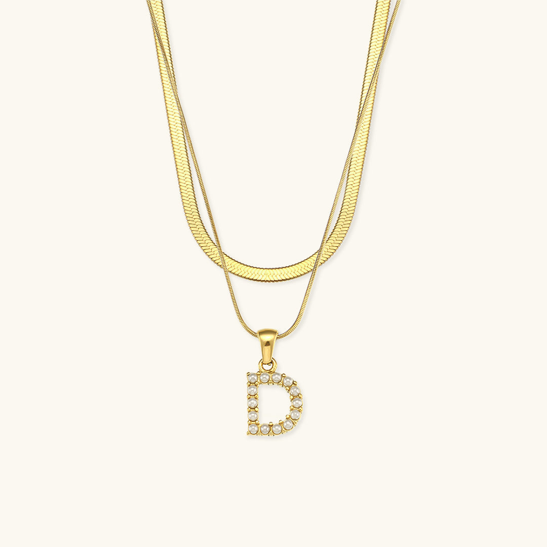 Initial Necklace in Gold-Plated Fiona