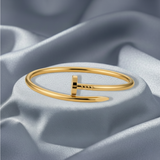 Elegant Nail Bracelet in Gold