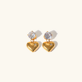Emmeline Heart Earrings in Gold