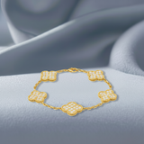 Four-leaf Clover in Gold-coloured Zirconia