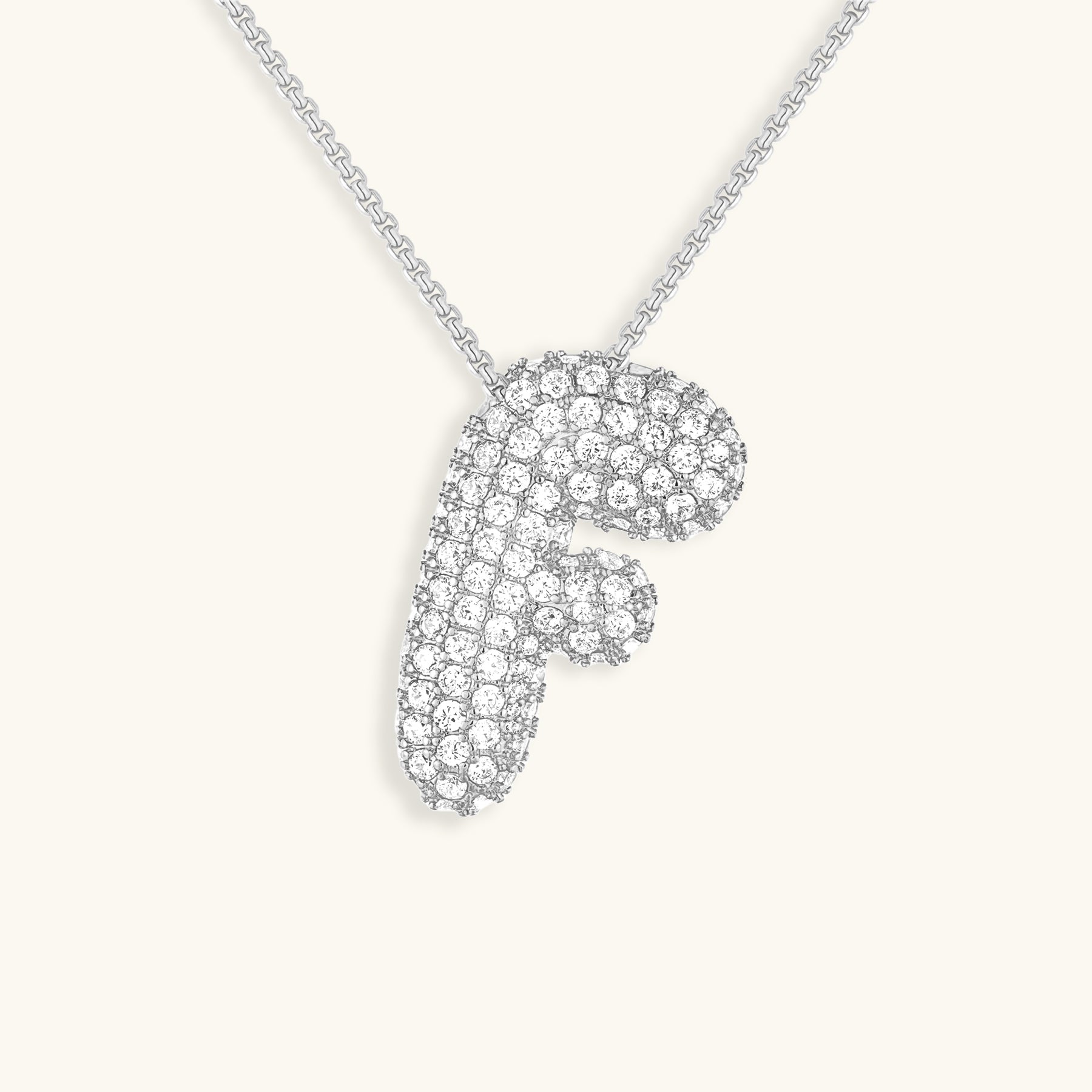 Diamond Initial Bubble Necklace