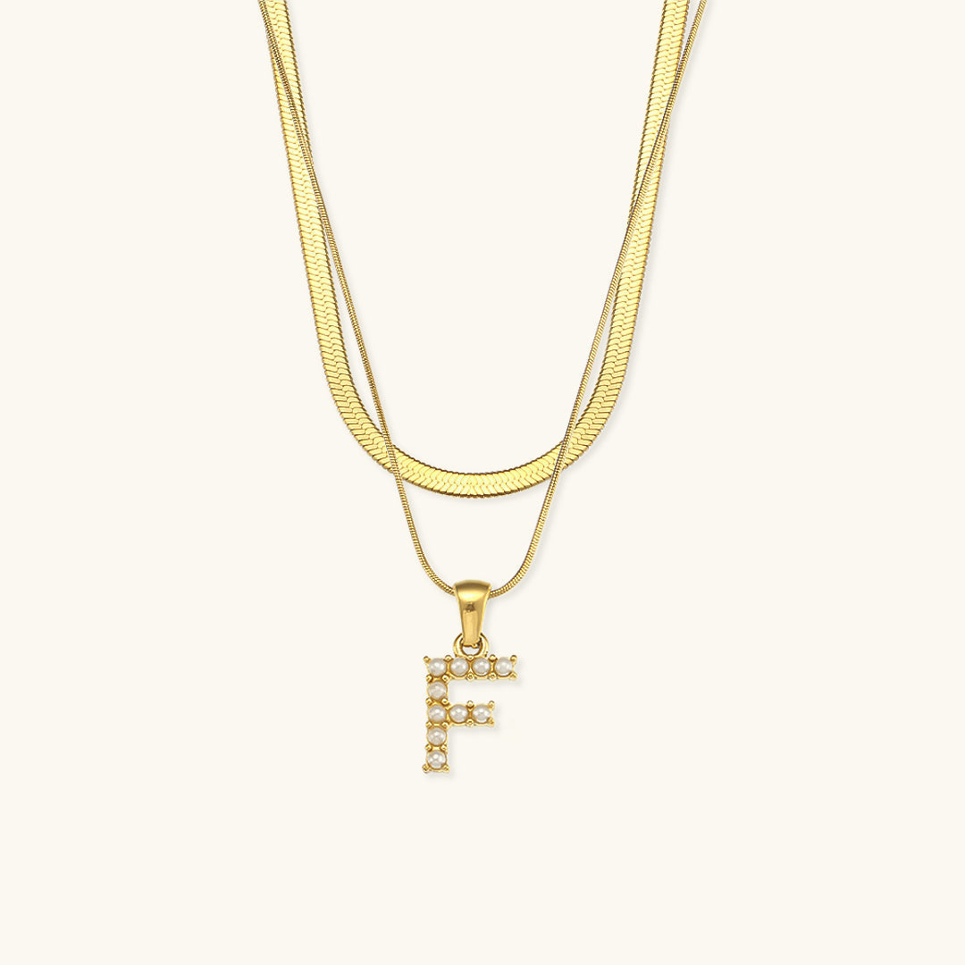 Initial Necklace in Gold-Plated Fiona