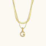 Fiona Gelaagde Gouden Initiële Letter Ketting