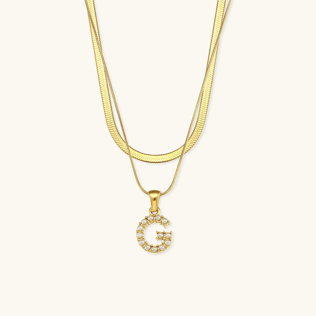Initial Necklace in Gold-Plated Fiona