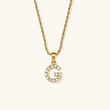Maeve Letter Pendant with Diamonds