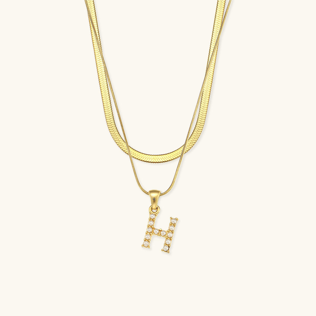 Initial Necklace in Gold-Plated Fiona