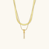 Fiona Gelaagde Gouden Initiële Letter Ketting
