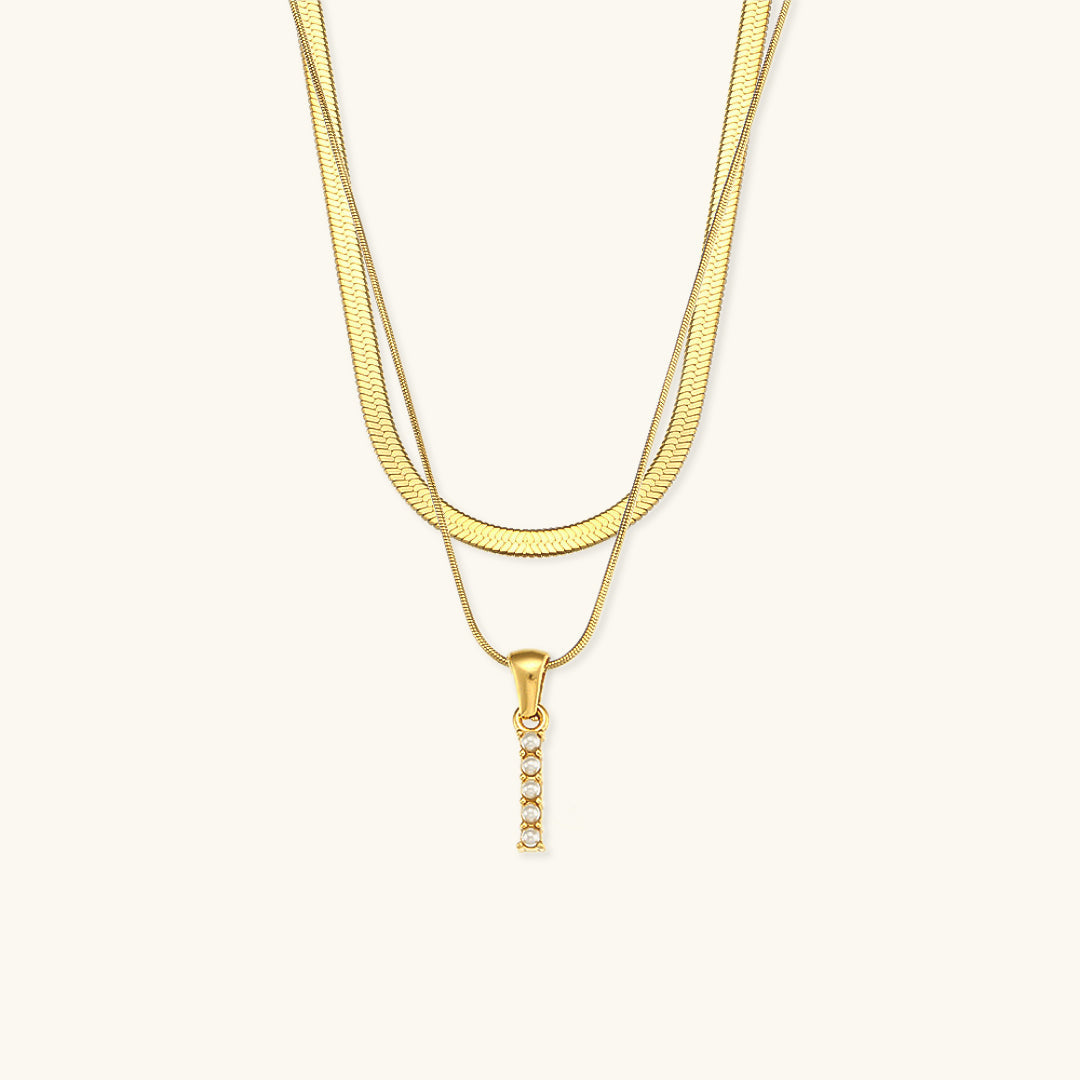 Initial Necklace in Gold-Plated Fiona