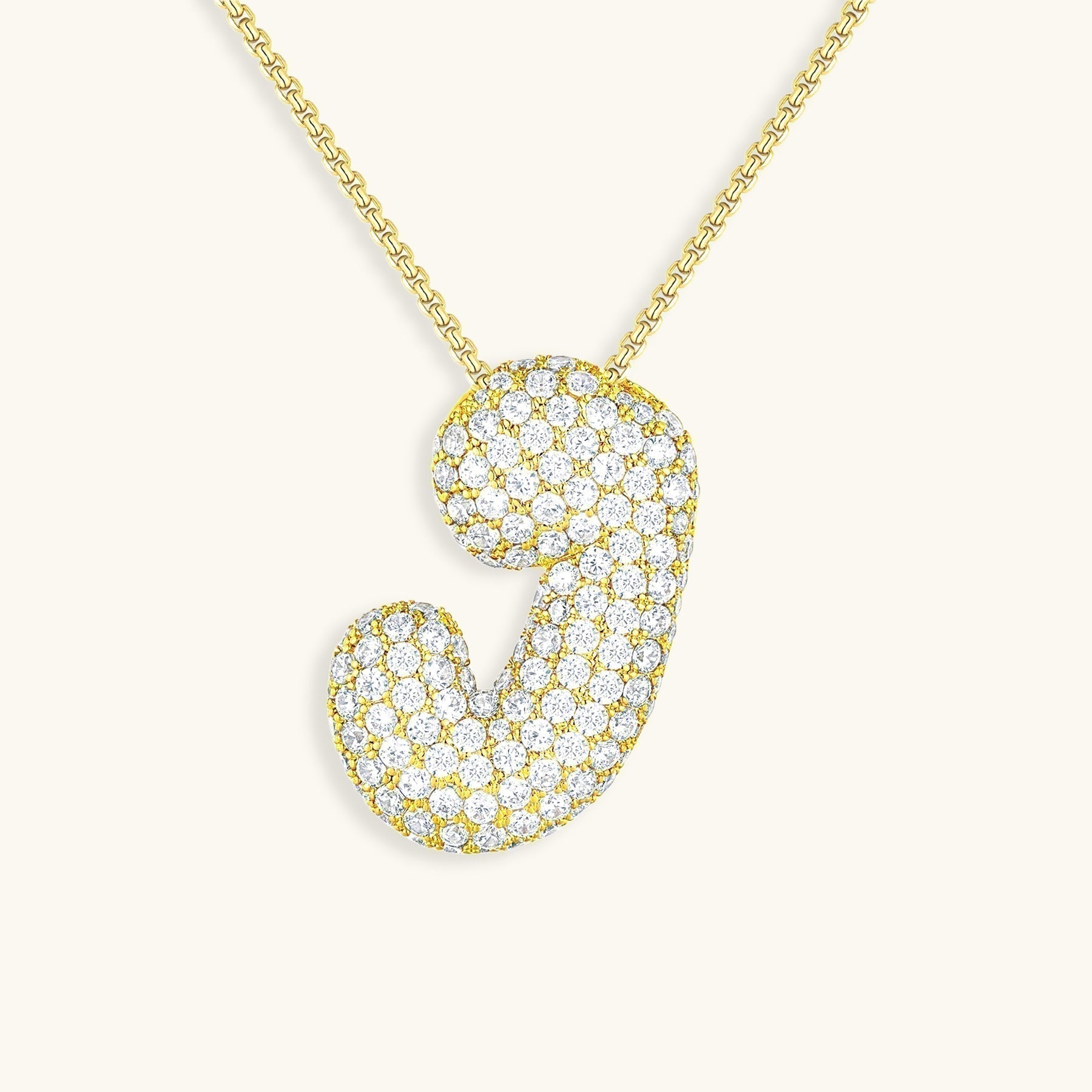 Diamond Initial Bubble Necklace
