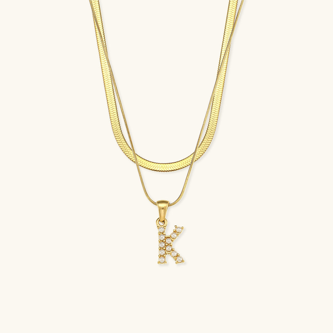 Initial Necklace in Gold-Plated Fiona