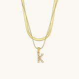 Initial Necklace in Gold-Plated Fiona