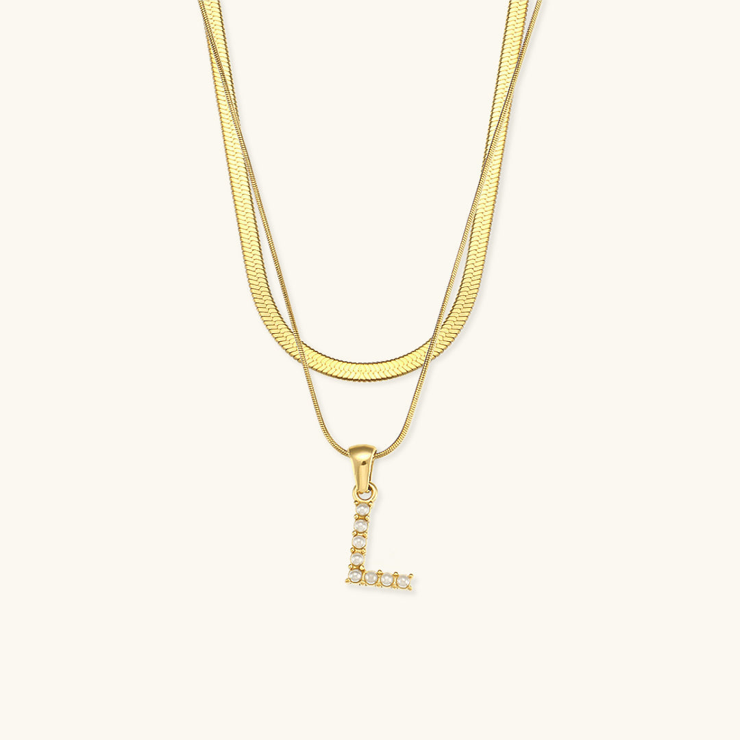 Initial Necklace in Gold-Plated Fiona