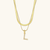 Initial Necklace in Gold-Plated Fiona