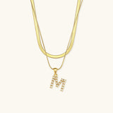 Fiona Gelaagde Gouden Initiële Letter Ketting