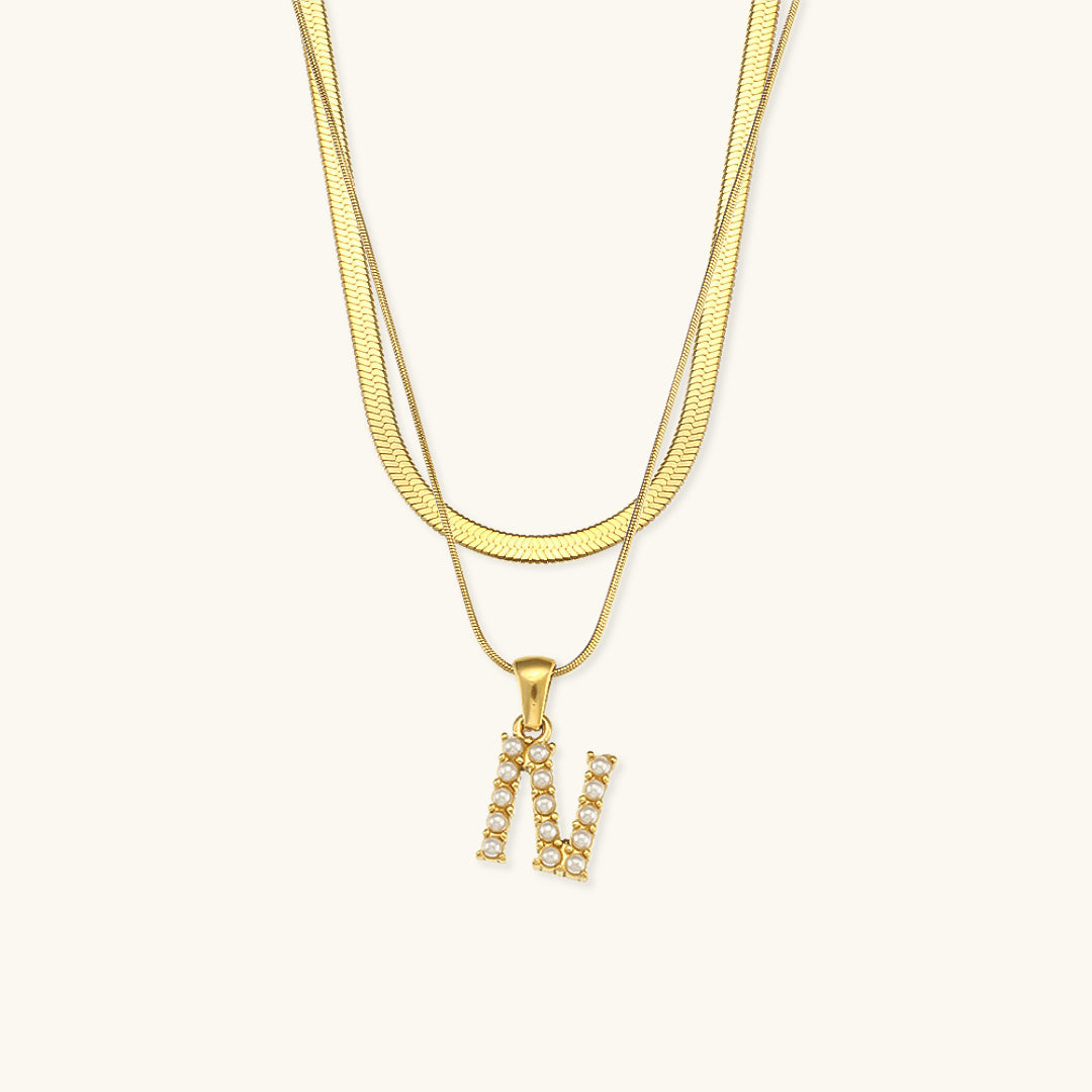 Initial Necklace in Gold-Plated Fiona