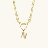 Initial Necklace in Gold-Plated Fiona