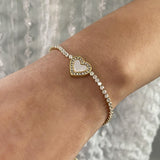 Cameron Tennis Bracelet Heart of Diamonds