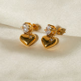 Emmeline Heart Earrings in Gold