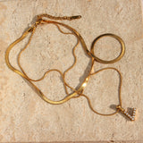 Fiona Gelaagde Gouden Initiële Letter Ketting