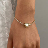 Cameron Tennis Bracelet Heart of Diamonds