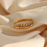 Adeline Diamant Simulant Gouden Ring