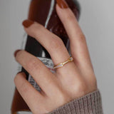 Gabrielle Diamond Simulation Ring in Gold