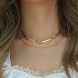 Gold Herringbone Necklace Eve