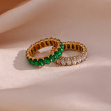 Antoinette Diamond Simulation Ring in Gold