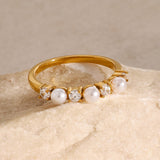 Keisha Pearl Diamond Ring
