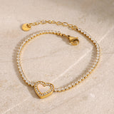 Cameron Tennis Bracelet Heart of Diamonds