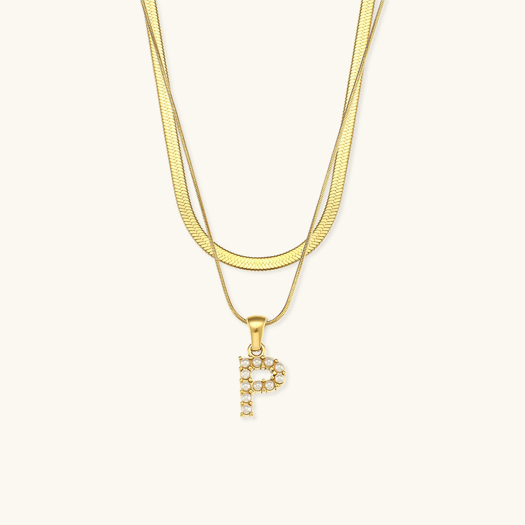 Initial Necklace in Gold-Plated Fiona