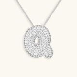 Diamond Initial Bubble Necklace