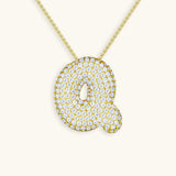 Diamond Initial Bubble Necklace