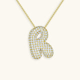 Diamond Initial Bubble Necklace