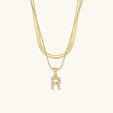 Initial Necklace in Gold-Plated Fiona