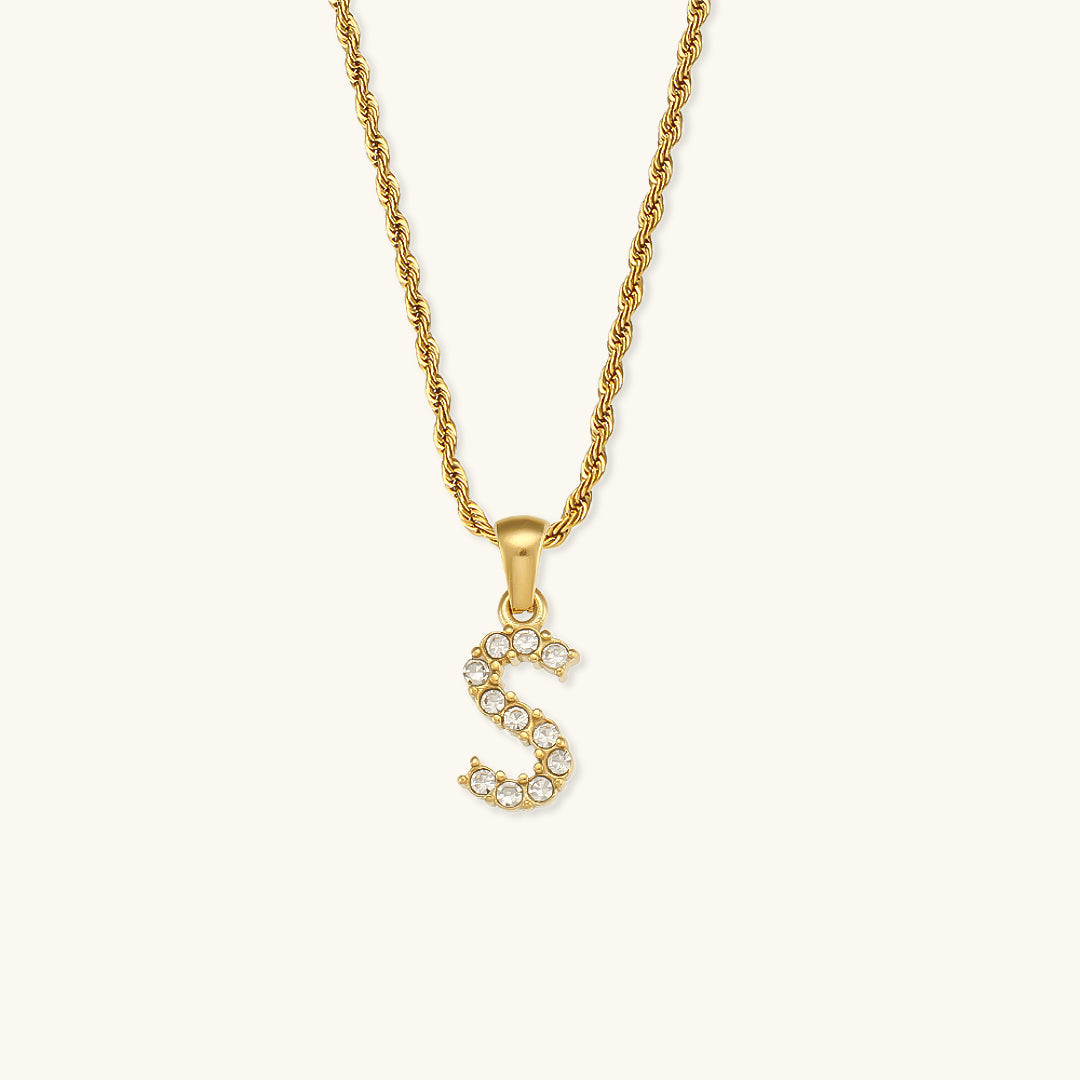 Maeve Letter Pendant with Diamonds