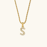 Maeve Letter Pendant with Diamonds