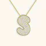 Diamond Initial Bubble Necklace