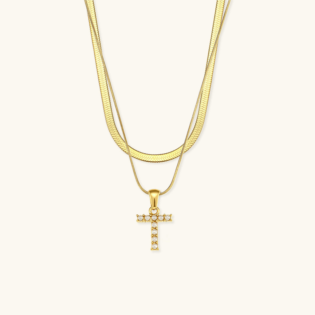Initial Necklace in Gold-Plated Fiona