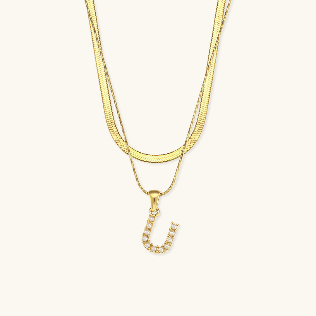 Initial Necklace in Gold-Plated Fiona